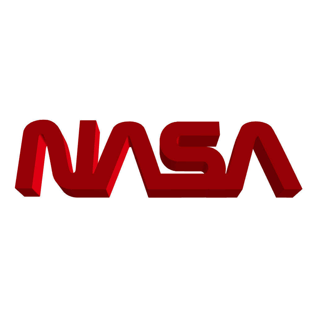 The NASA Worm Logo is an iconic symbol of the space agency, known for its sleek and modern design. This stylized representation of the letters "NASA" has been used on spacecraft, vehicles, and official documents, embodying the spirit of exploration and innovation synonymous with NASA.